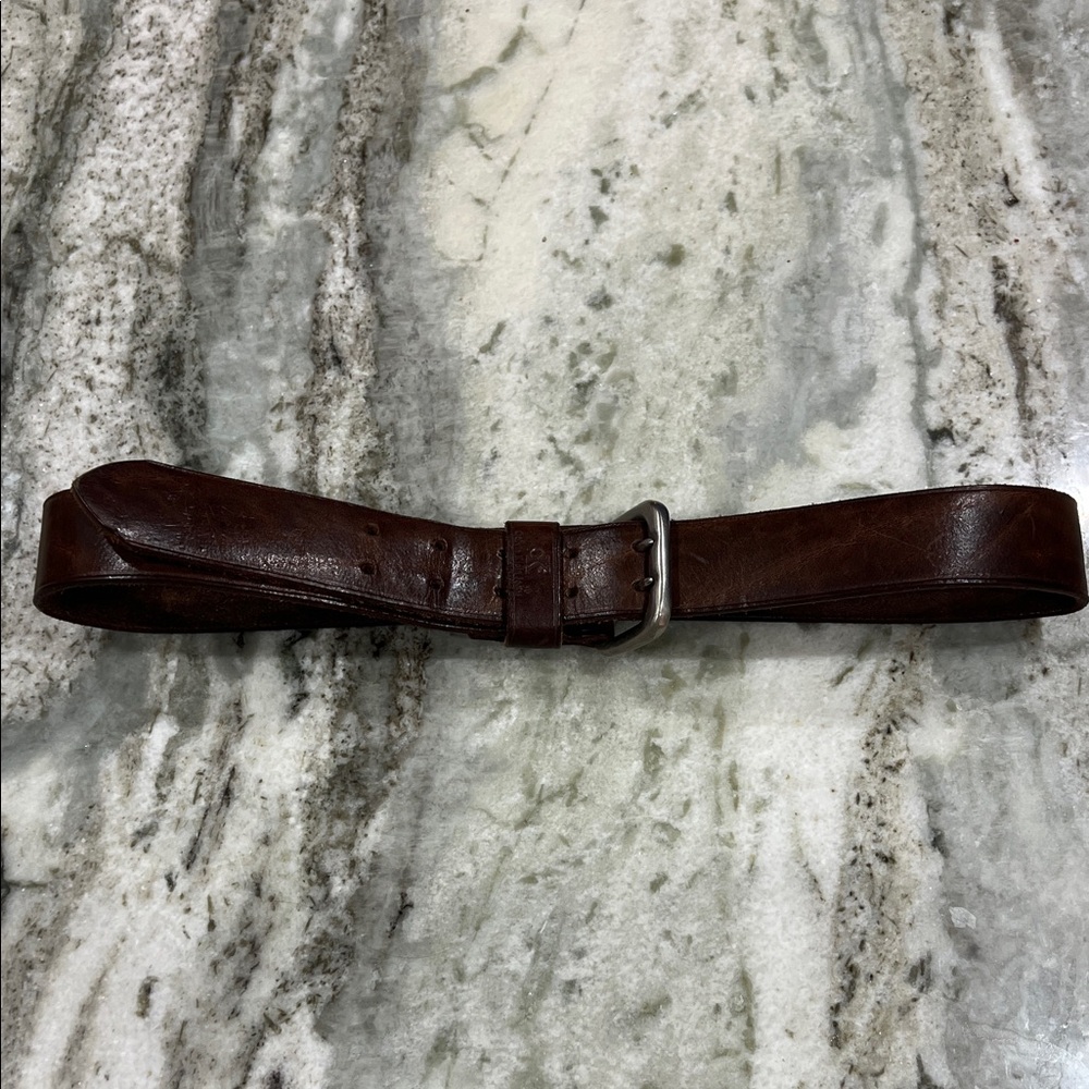Calvin Klein size large leather belt with double buckle.  Worn once.